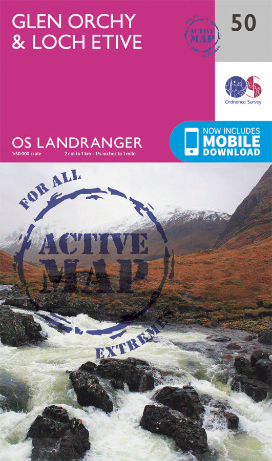 Carte topographique n° 050 - Glen Orchy, Loch Etive (Grande Bretagne) | Ordnance Survey - Landranger carte pliée Ordnance Survey Plastifiée 