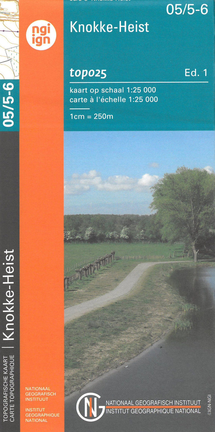 Carte topographique n° 05/5-6 - Knokke-Heist (Belgique) | NGI topo 25 carte pliée IGN Belgique 