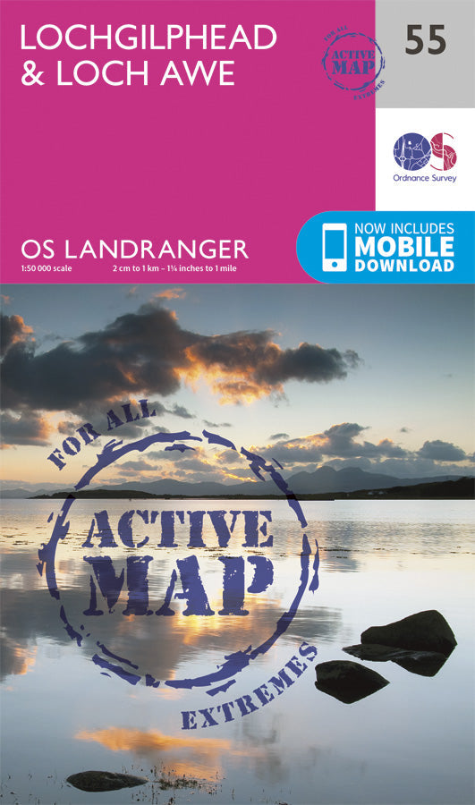 Carte topographique n° 055 - Lochgilphead, Loch Awe (Grande Bretagne) | Ordnance Survey - Landranger carte pliée Ordnance Survey Plastifiée 