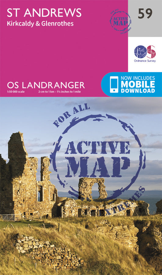 Carte topographique n° 059 - St-Andrews (Grande Bretagne) | Ordnance Survey - Landranger carte pliée Ordnance Survey Plastifiée 