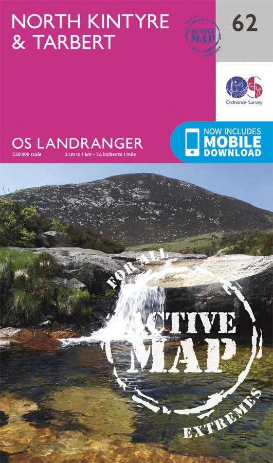 Carte topographique n° 062 - North Kintyre, Tarbert (Grande Bretagne) | Ordnance Survey - Landranger carte pliée Ordnance Survey Plastifiée 