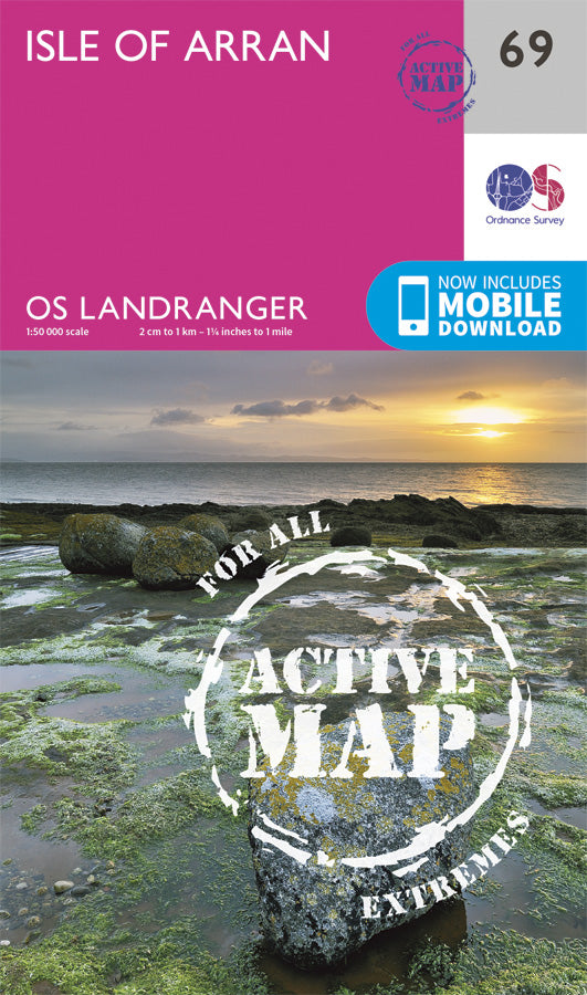 Carte topographique n° 069 - Isle of Arran (Grande Bretagne) | Ordnance Survey - Landranger carte pliée Ordnance Survey Plastifiée 