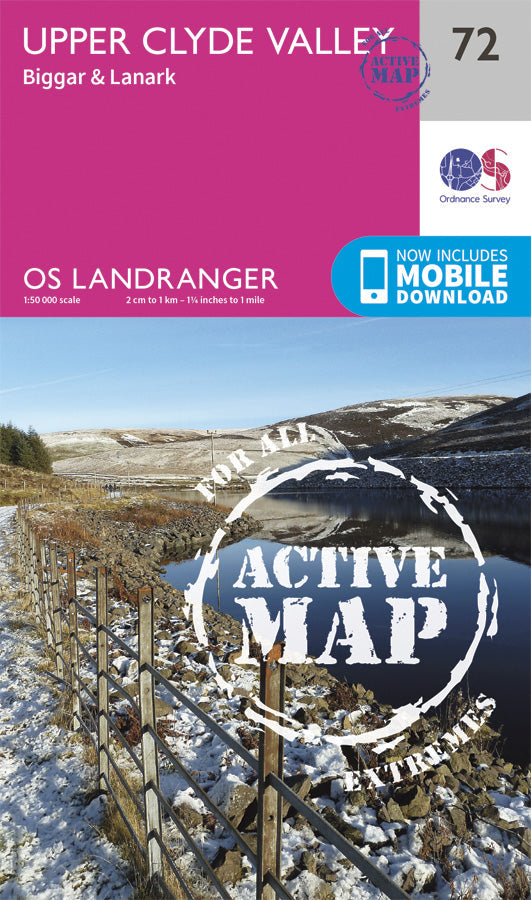 Carte topographique n° 072 - Upper Clyde Valley (Grande Bretagne) | Ordnance Survey - Landranger carte pliée Ordnance Survey Plastifiée 