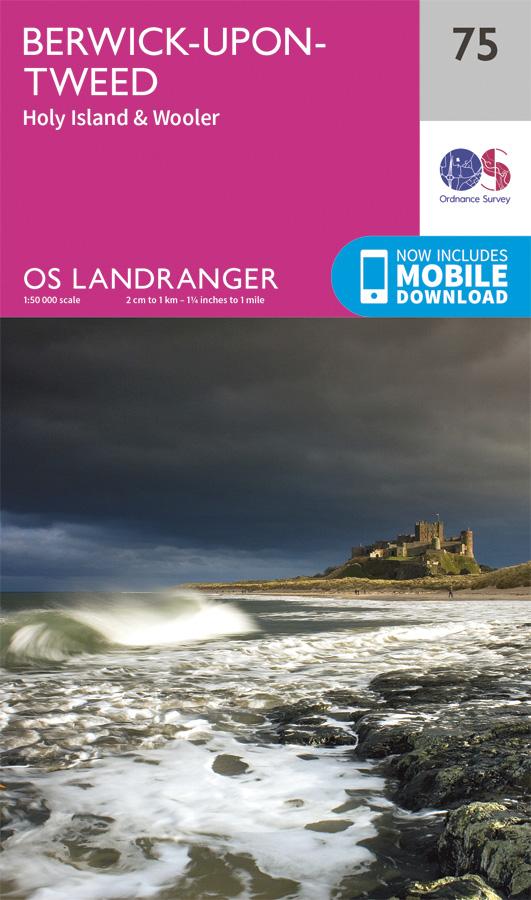 Carte topographique n° 075 - Berwick-upon-Tweed (Grande Bretagne) | Ordnance Survey - Landranger carte pliée Ordnance Survey 