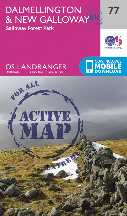 Carte topographique n° 077 - Dalmellington, New Galloway (Grande Bretagne) | Ordnance Survey - Landranger carte pliée Ordnance Survey Plastifiée 