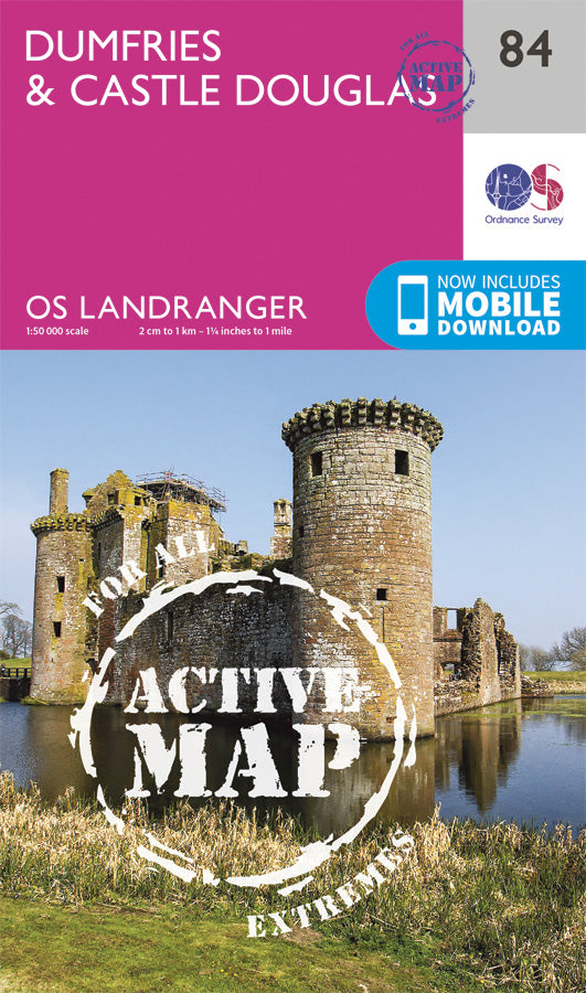Carte topographique n° 084 - Dumfries, Castle Douglas (Grande Bretagne) | Ordnance Survey - Landranger carte pliée Ordnance Survey Plastifiée 