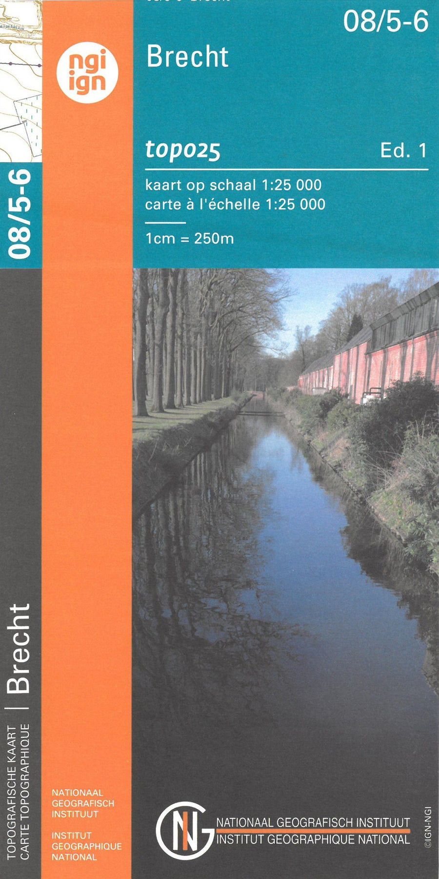 Carte topographique n° 08/5-6 - Brecht (Belgique) | NGI topo 25 carte pliée IGN Belgique 