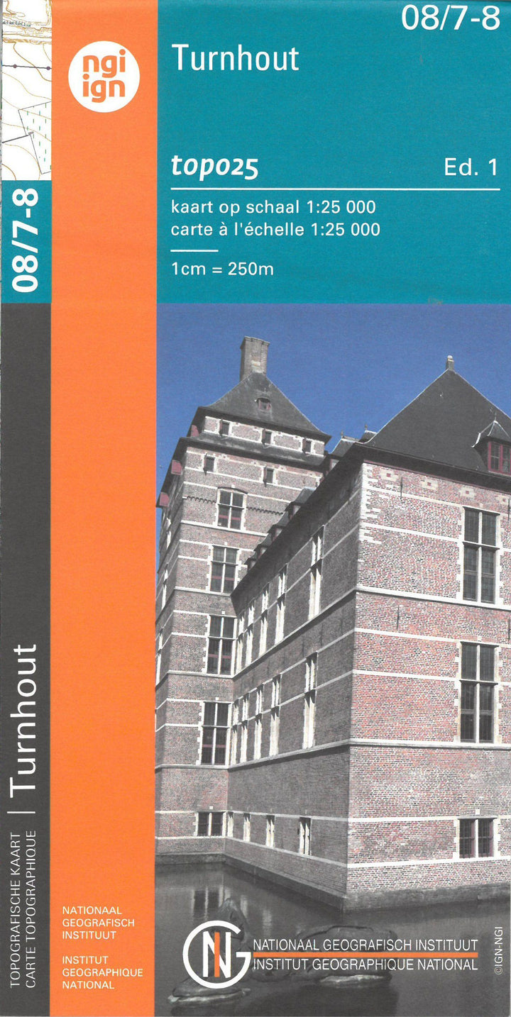 Carte topographique n° 08/7-8 - Turnhout (Belgique) | NGI topo 25 carte pliée IGN Belgique 