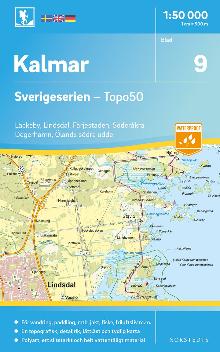 Carte topographique n° 09 - Kalmar (Suède) | Norstedts - Sverigeserien carte pliée Norstedts 