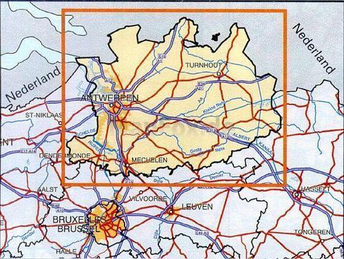 Carte topographique n° 1 - Anvers province (Belgique) | NGI - 1/100 000 carte pliée IGN Belgique 