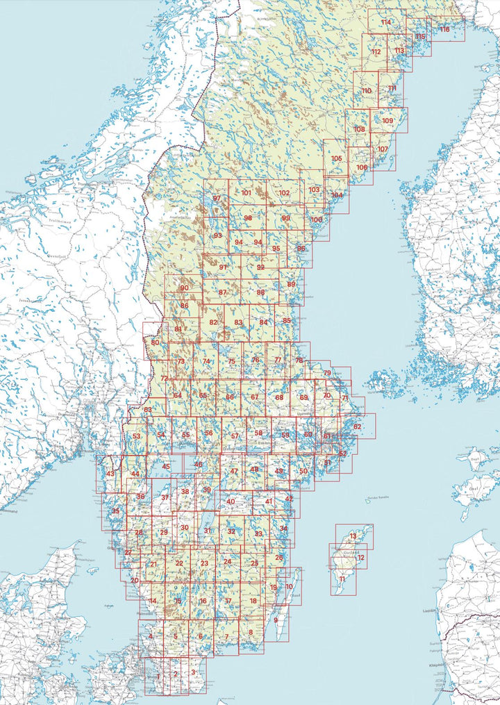 Carte topographique n° 106 - Vännäs (Suède) | Norstedts - Sverigeserien carte pliée Norstedts 