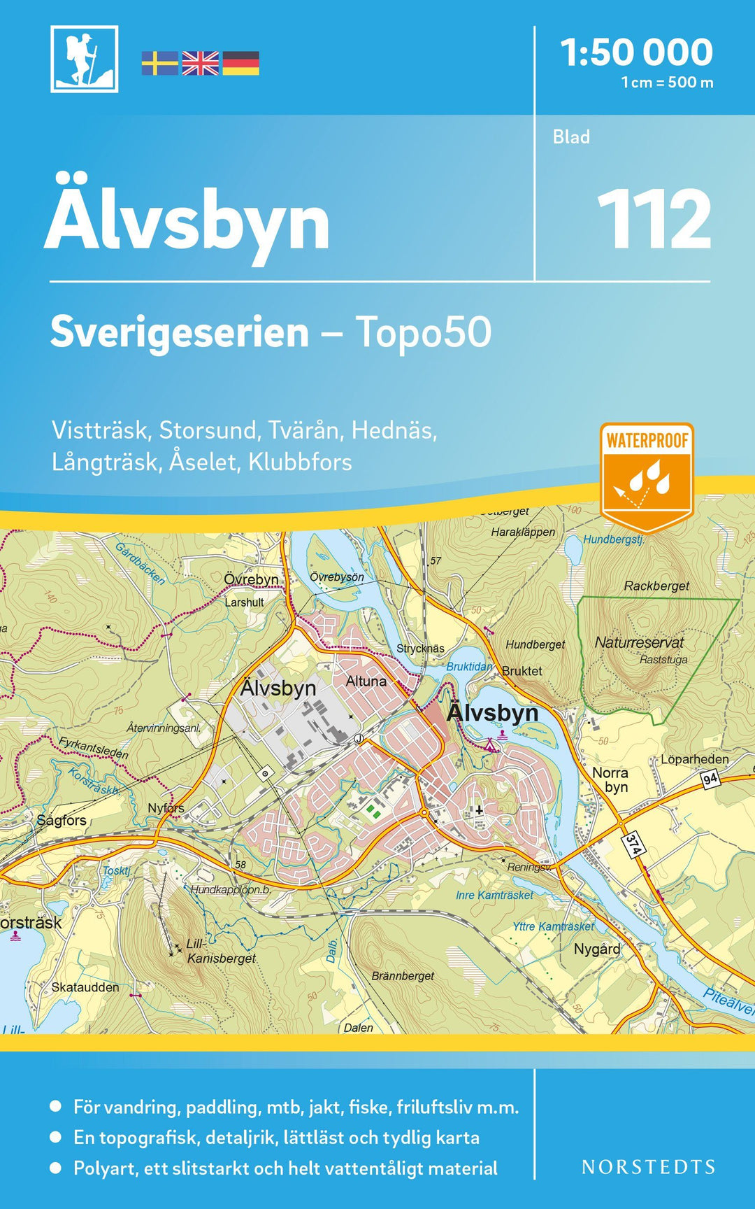 Carte topographique n° 112 - Älvsbyn (Suède) | Norstedts - Sverigeserien carte pliée Norstedts 