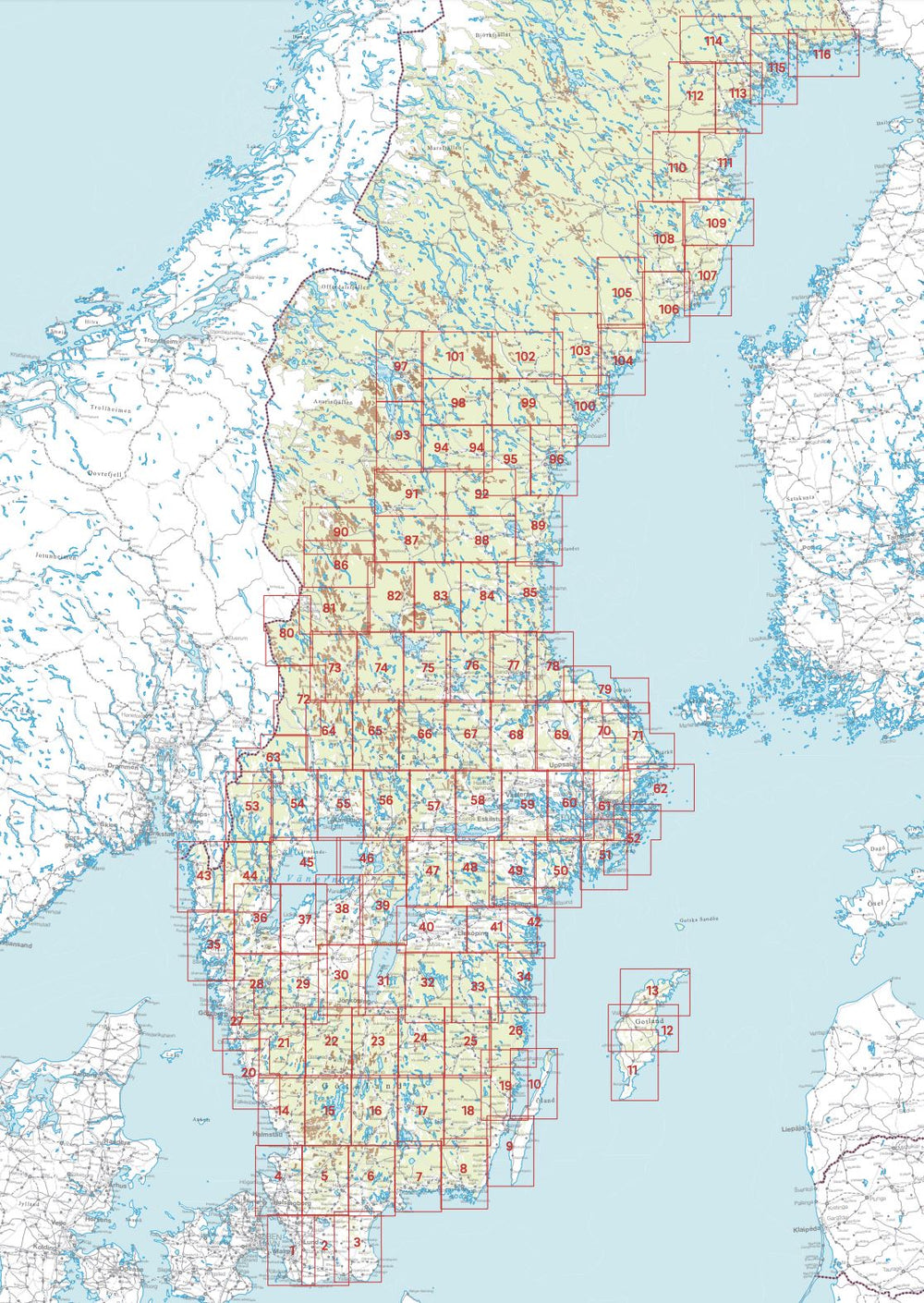 Carte topographique n° 113 - Piteå (Suède) | Norstedts - Sverigeserien carte pliée Norstedts 