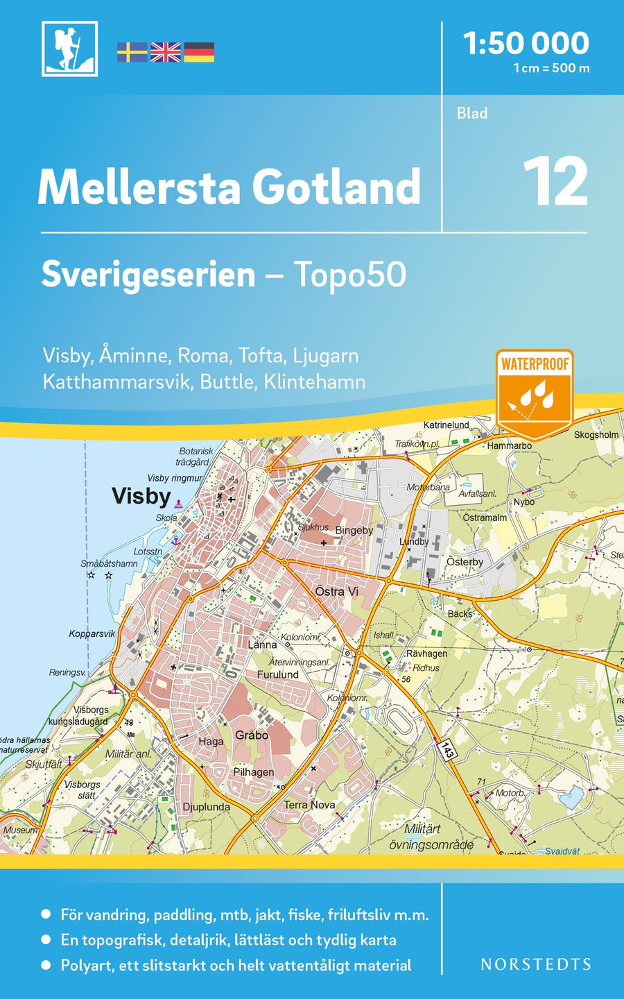 Carte topographique n° 12 - Mellersta Gotland (Suède) | Norstedts - Sverigeserien carte pliée Norstedts 