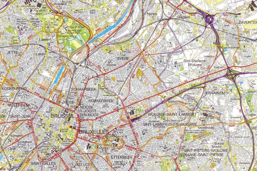 Carte topographique n° 13 - Bruges (Belgique) | NGI - 1/50 000 carte pliée IGN Belgique 