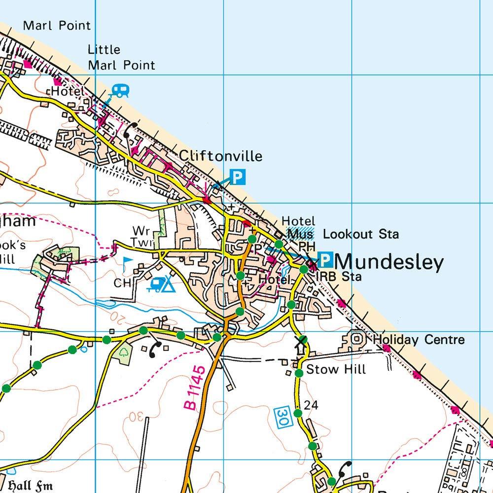 Carte topographique n° 133 - North East Norfolk (Grande Bretagne) | Ordnance Survey - Landranger carte pliée Ordnance Survey 