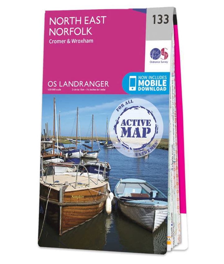 Carte topographique n° 133 - North East Norfolk (Grande Bretagne) | Ordnance Survey - Landranger carte pliée Ordnance Survey Plastifiée 
