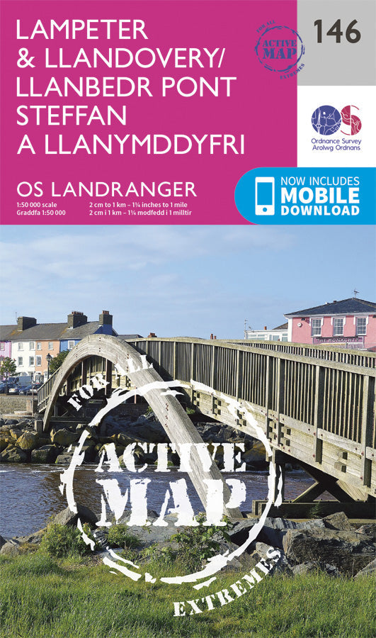 Carte topographique n° 146 - Lampeter, Llandovery (Grande Bretagne) | Ordnance Survey - Landranger carte pliée Ordnance Survey Plastifiée 