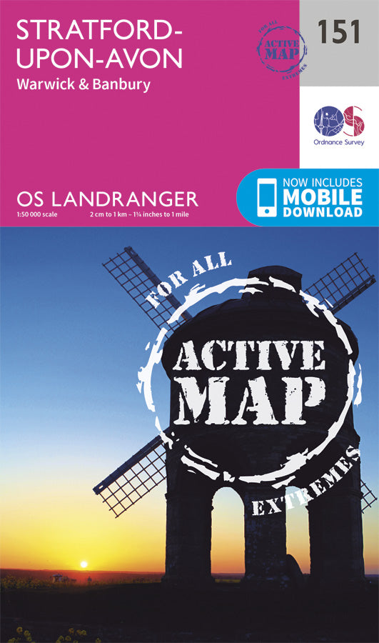 Carte topographique n° 151 - Stratford-upon-Avon (Grande Bretagne) | Ordnance Survey - Landranger carte pliée Ordnance Survey Plastifiée 