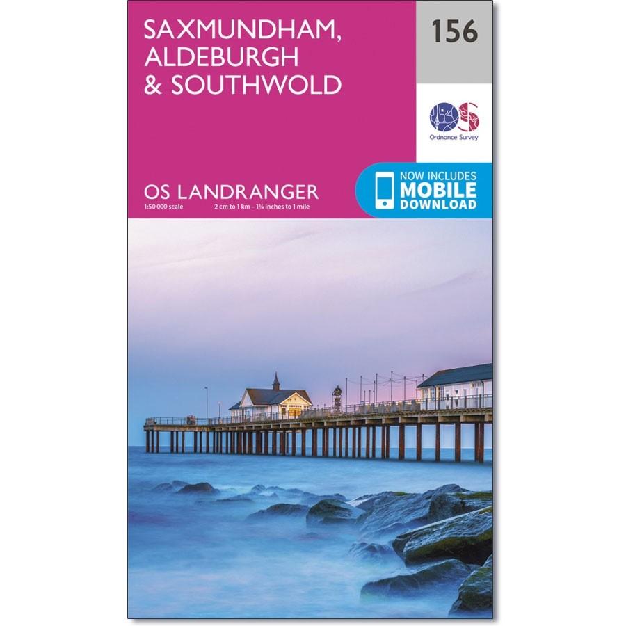 Carte topographique n° 156 - Saxmundham, Aldeburgh (Grande Bretagne) | Ordnance Survey - Landranger carte pliée Ordnance Survey 