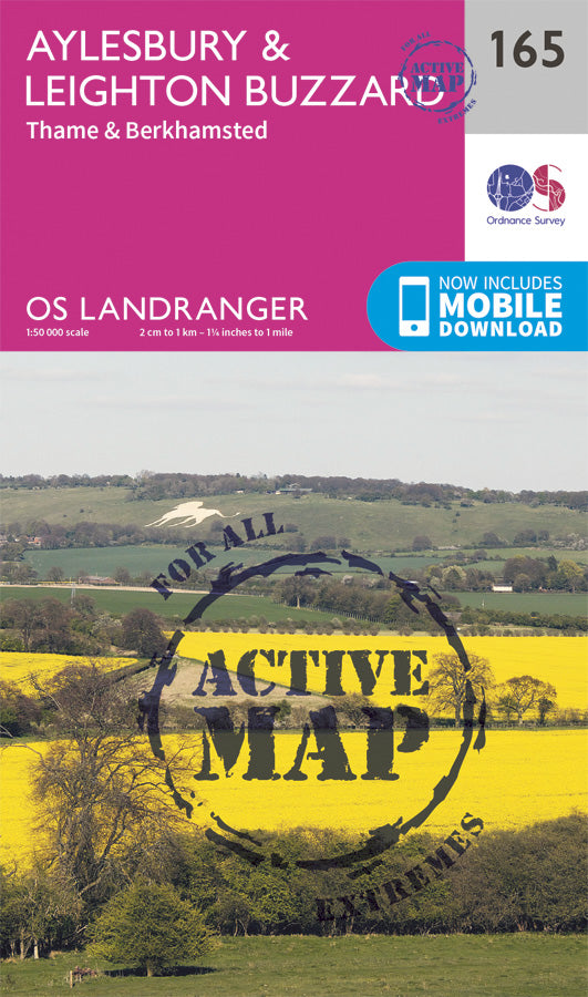 Carte topographique n° 165 - Aylesbury, Leighton Buzzard, Thame, Berkhamsted (Grande Bretagne) | Ordnance Survey - Landranger carte pliée Ordnance Survey Plastifiée 