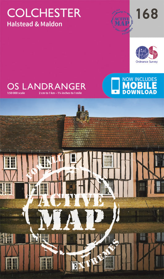 Carte topographique n° 168 - Colchester, Halstead, Maldon (Grande Bretagne) | Ordnance Survey - Landranger carte pliée Ordnance Survey Plastifiée 