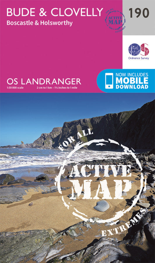 Carte topographique n° 190 - Bude, Clovelly (Grande Bretagne) | Ordnance Survey - Landranger carte pliée Ordnance Survey Plastifiée 