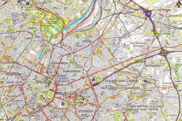 Carte topographique n° 21 - Tielt (Belgique) | NGI - 1/50 000 carte pliée IGN Belgique 