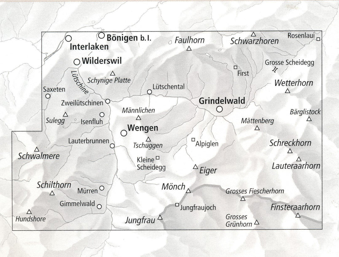 Carte topographique n° 2520 - Jungfrau (Suisse) | Swisstopo - 1/25 000 carte pliée Swisstopo 