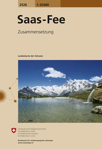 Carte topographique n° 2526 - Saas-Fee (Suisse) | Swisstopo - 1/25 000 carte pliée Swisstopo 