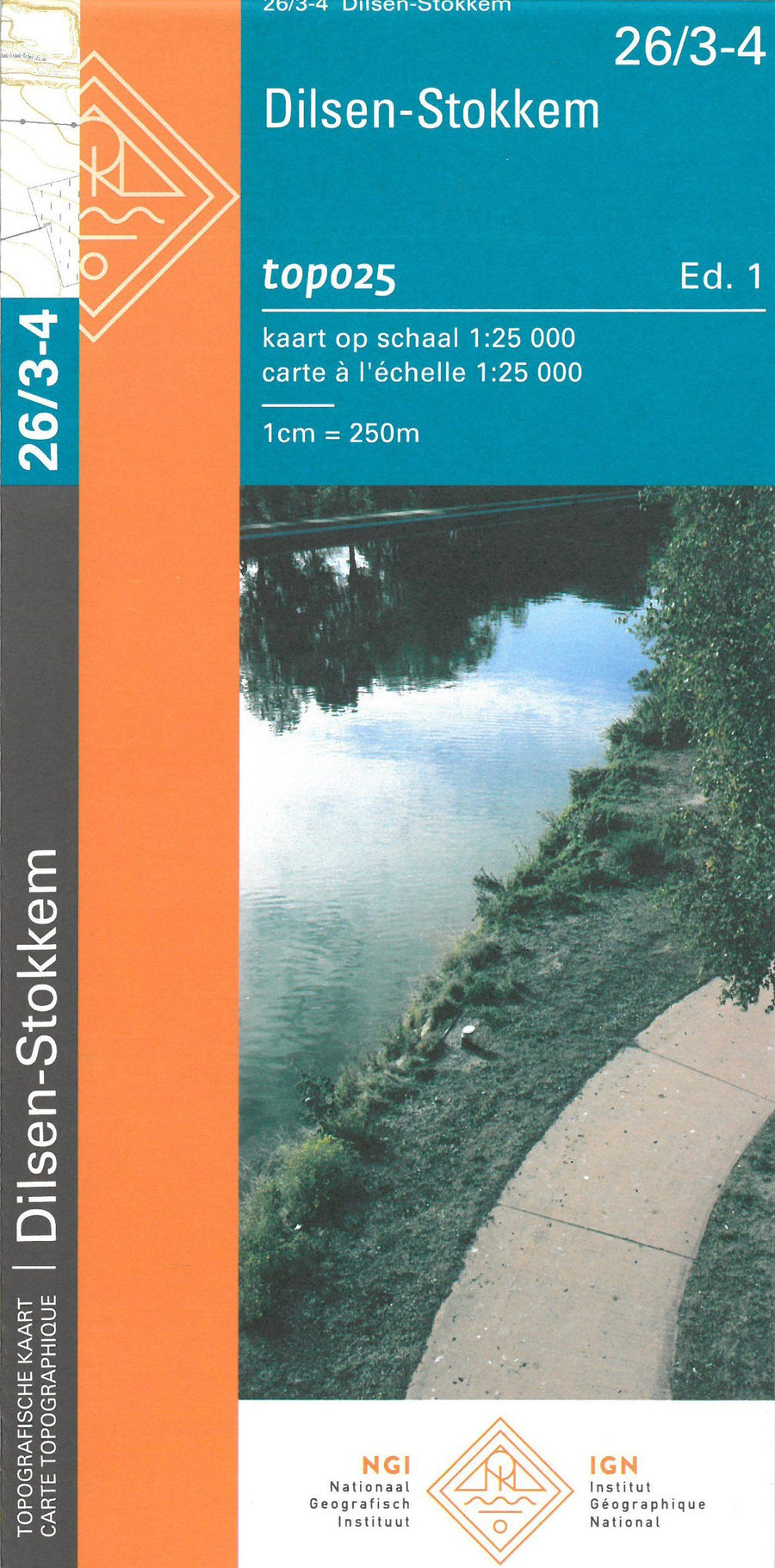 Carte topographique n° 26/3-4 - Dilsen-Stokkem (Belgique) | NGI topo 25 carte pliée IGN Belgique 