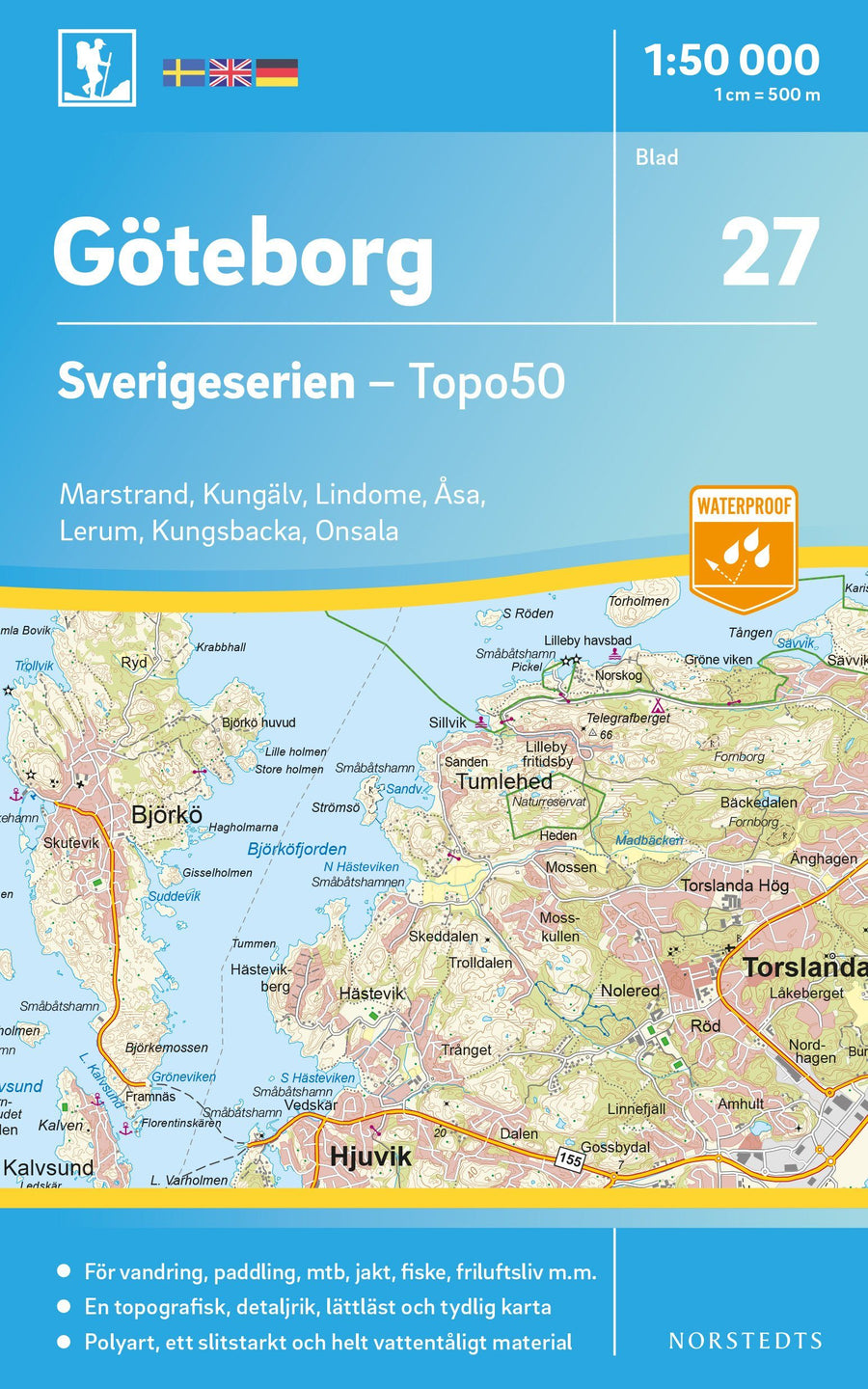 Carte topographique n° 27 - Göteborg (Suède) | Norstedts - Sverigeserien carte pliée Norstedts 
