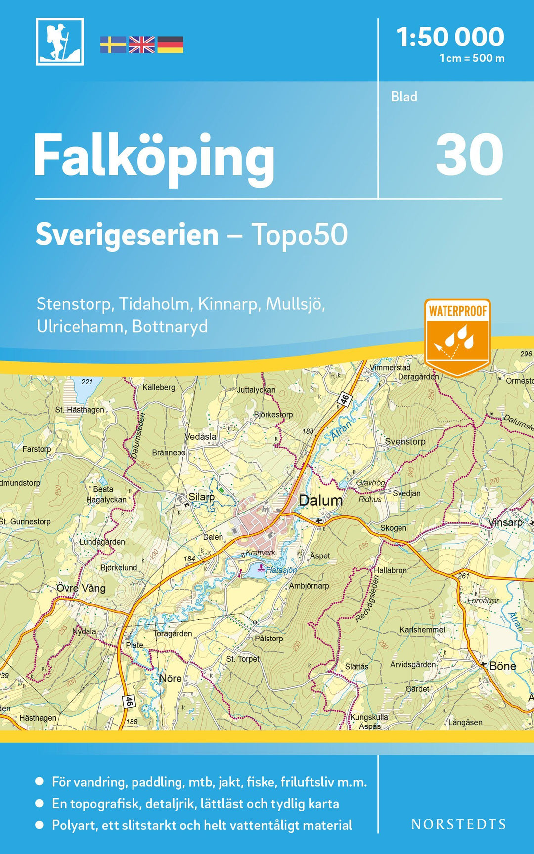 Carte topographique n° 30 - Falköping (Suède) | Norstedts - Sverigeserien carte pliée Norstedts 