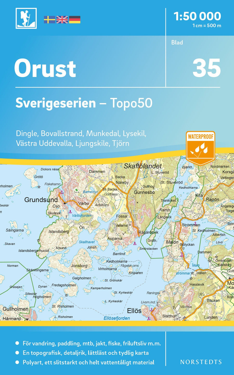 Carte topographique n° 35 - Orust (Suède) | Norstedts - Sverigeserien carte pliée Norstedts 