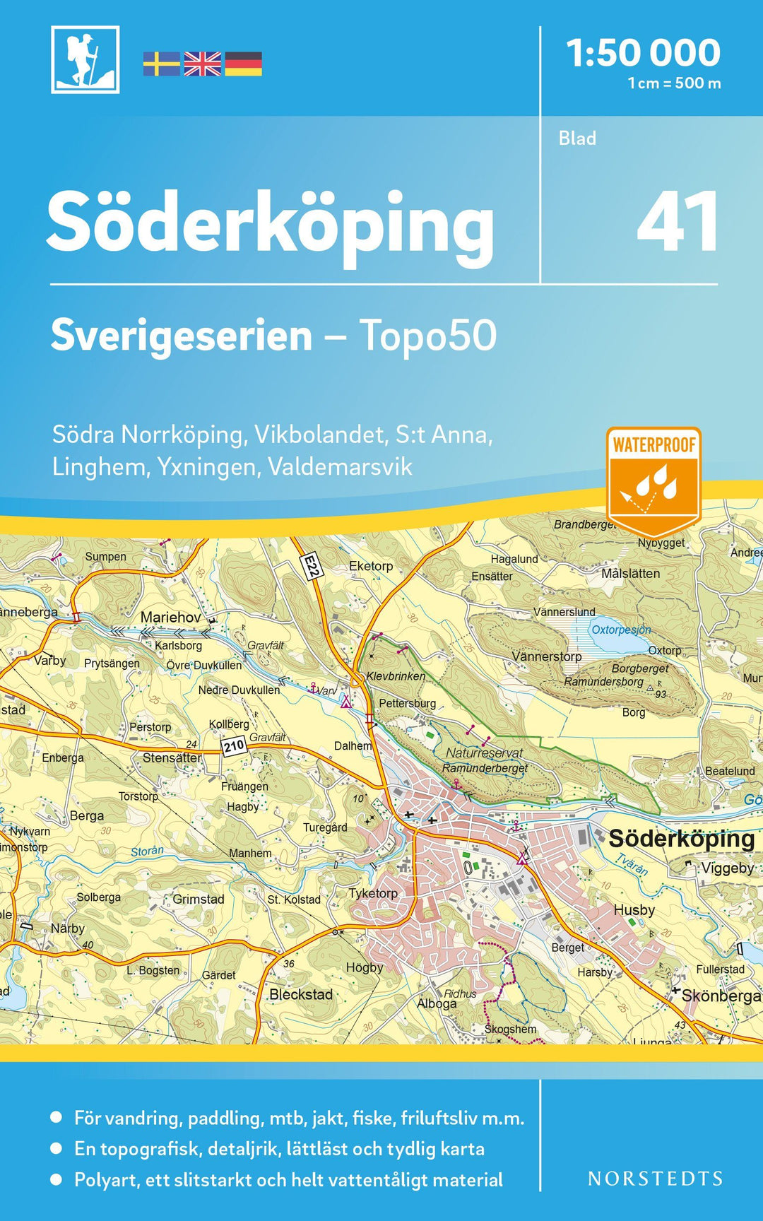 Carte topographique n° 41 - Söderköping (Suède) | Norstedts - Sverigeserien carte pliée Norstedts 