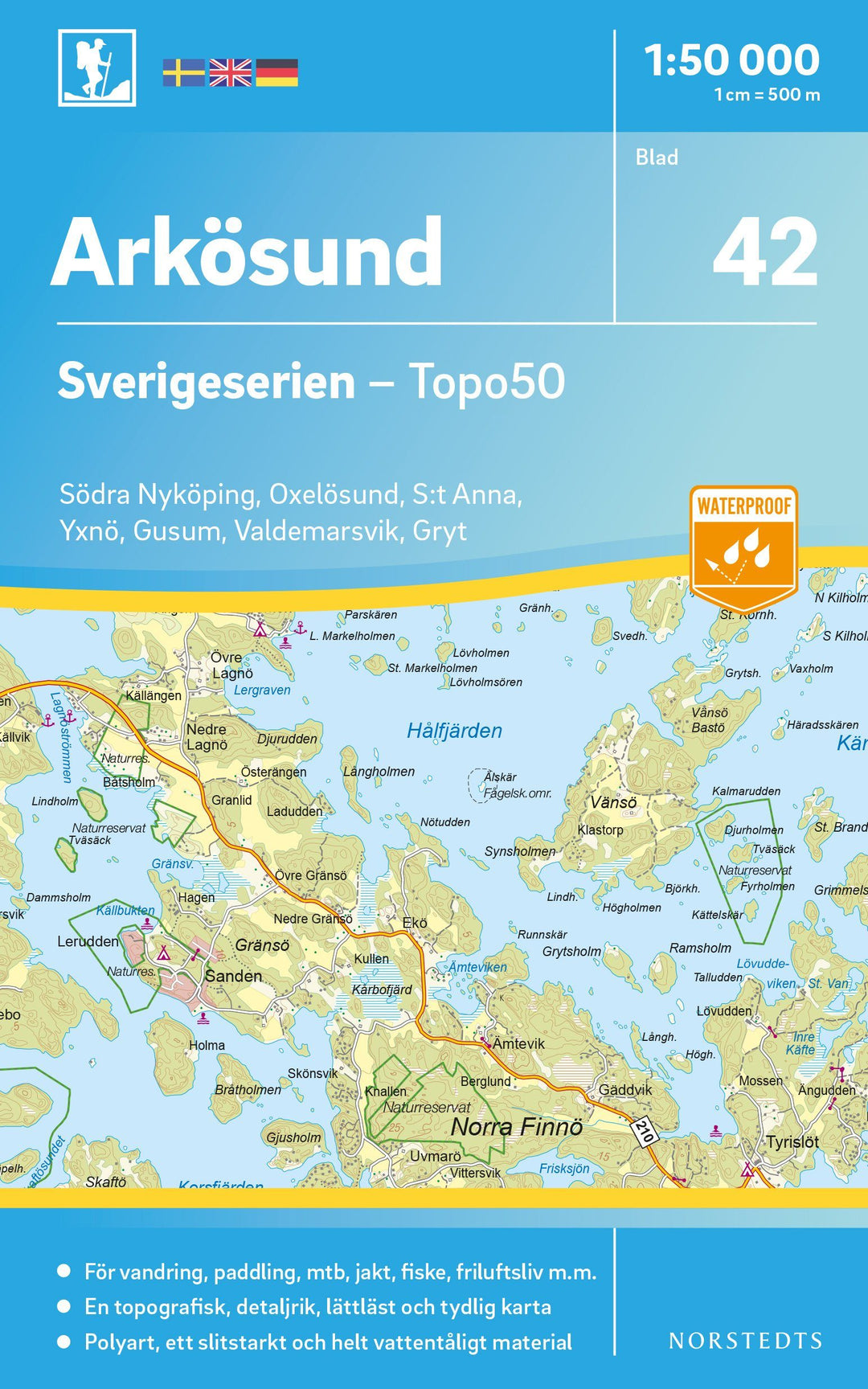 Carte topographique n° 42 - Arkösund (Suède) | Norstedts - Sverigeserien carte pliée Norstedts 