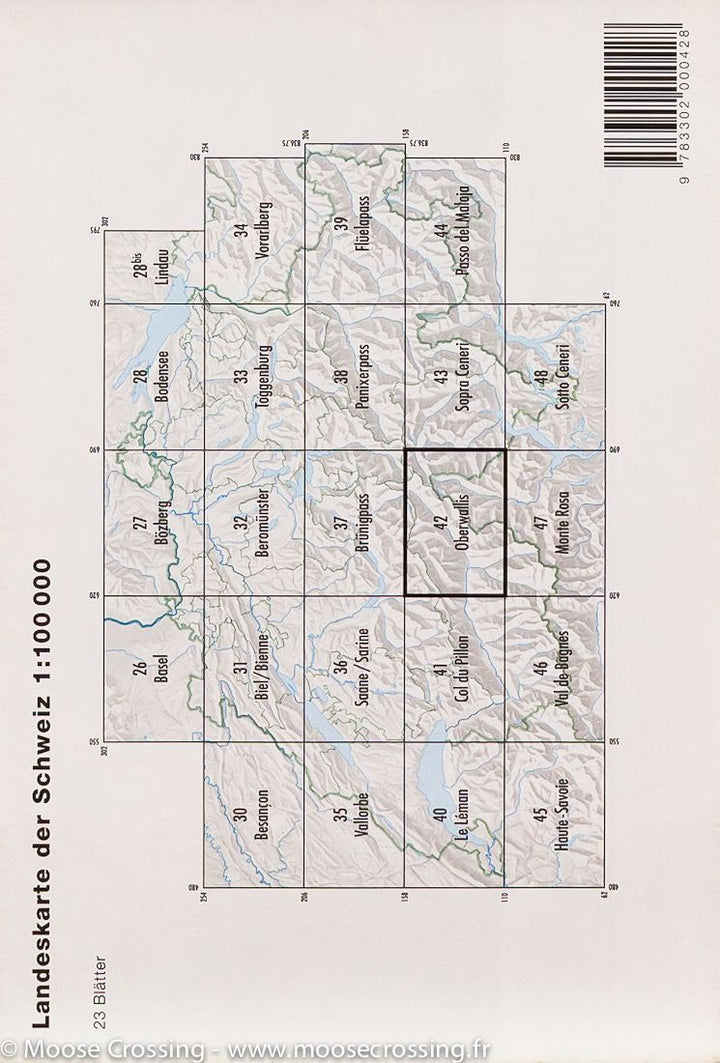 Carte de la région de Brig-Glis (Canton du Valais, Suisse) | Swisstop - La Compagnie des Cartes