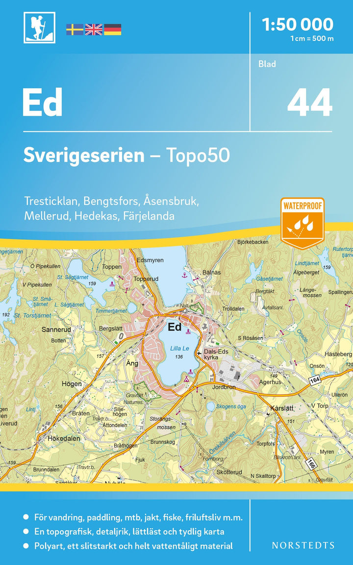 Carte topographique n° 44 - Ed (Suède) | Norstedts - Sverigeserien carte pliée Norstedts 