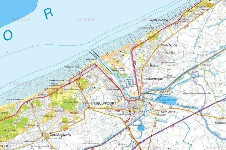 Carte topographique n° 44 - Péruwelz (Belgique) | NGI - 1/50 000 carte pliée IGN Belgique 