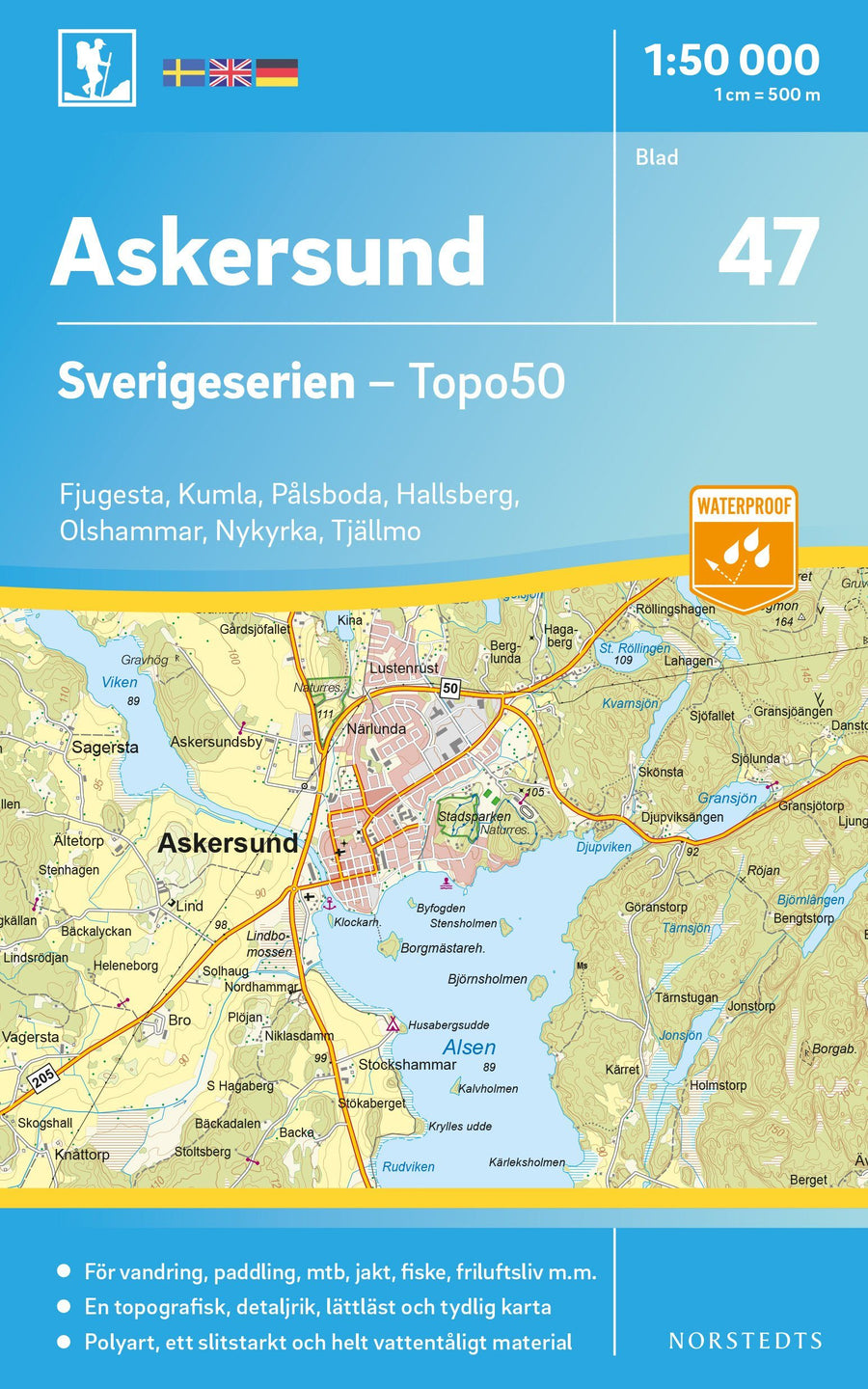 Carte topographique n° 47 - Askersund (Suède) | Norstedts - Sverigeserien carte pliée Norstedts 