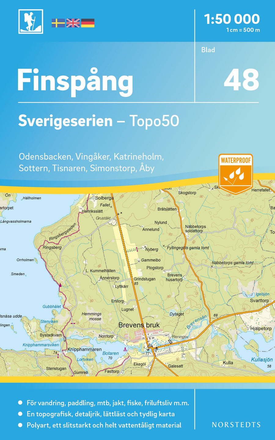 Carte topographique n° 48 - Finspång (Suède) | Norstedts - Sverigeserien carte pliée Norstedts 