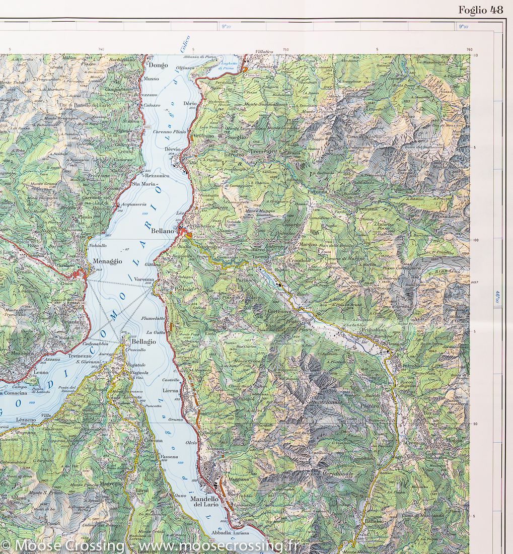 Carte de la région du Sotto Ceneri (lac de Côme) - La Compagnie des Cartes