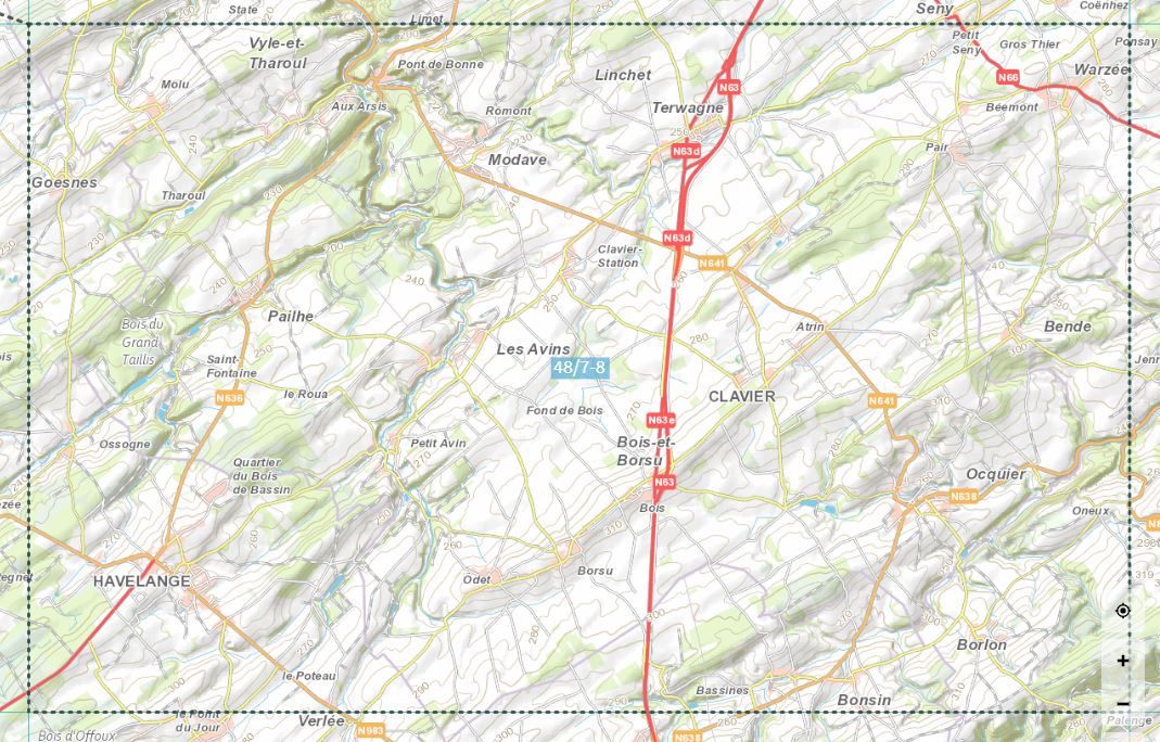 Carte topographique n° 48/7-8 - Clavier (Belgique) | NGI topo 25 carte pliée IGN Belgique 