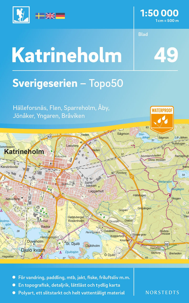 Carte topographique n° 49 - Katrineholm (Suède) | Norstedts - Sverigeserien carte pliée Norstedts 