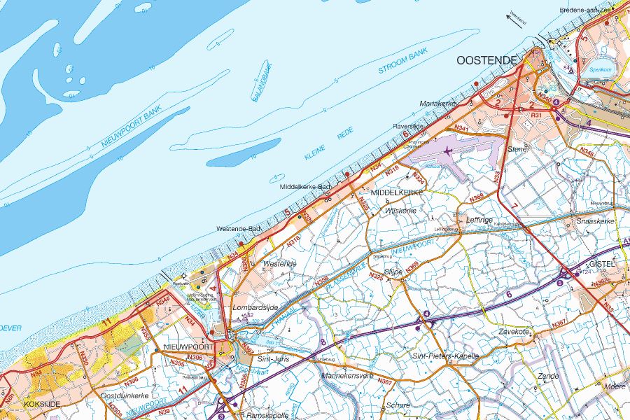 Carte topographique n° 5 - Liège province (Belgique) | NGI - 1/100 000 carte pliée IGN Belgique 