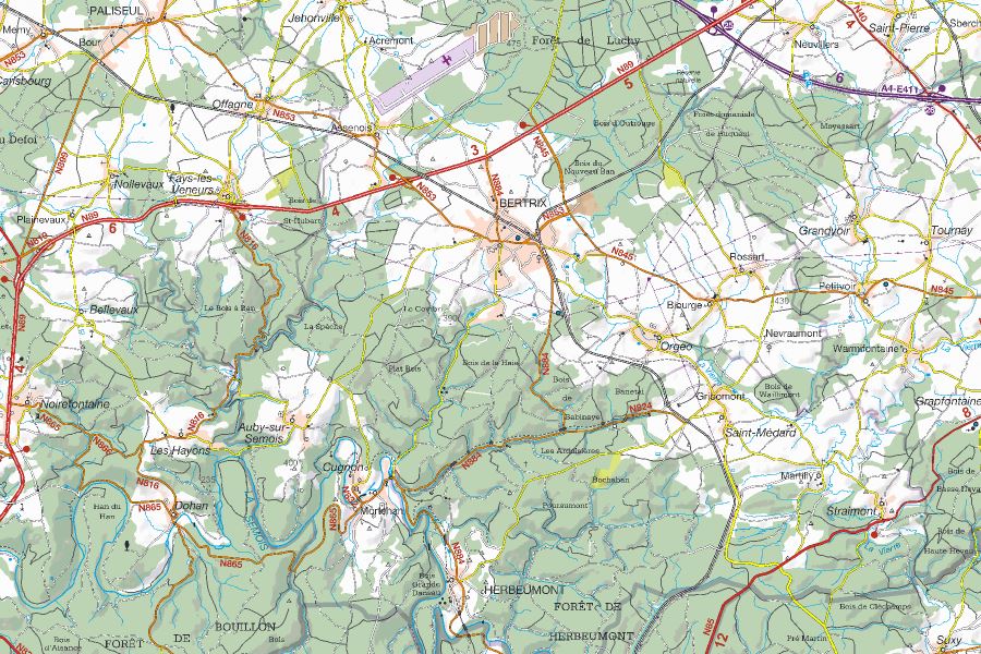 Carte topographique n° 5 - Liège province (Belgique) | NGI - 1/100 000 carte pliée IGN Belgique 