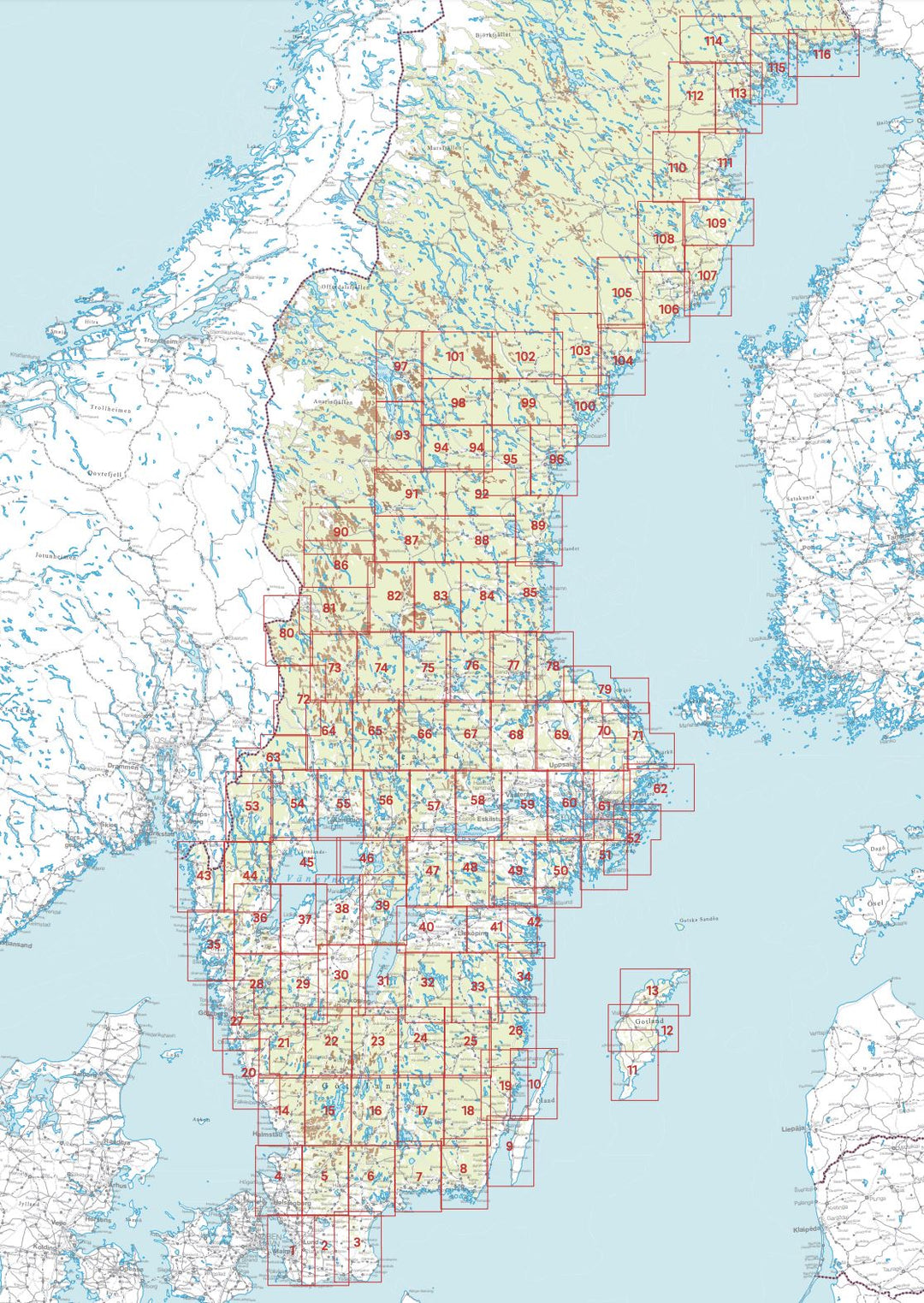 Carte topographique n° 50 - Nyköping (Suède) | Norstedts - Sverigeserien carte pliée Norstedts 