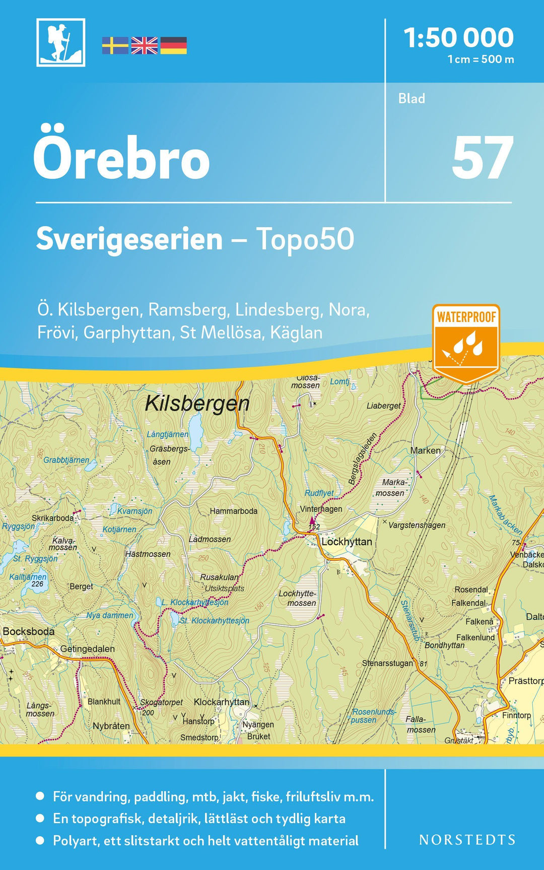 Carte topographique n° 57 - Örebro (Suède) | Norstedts - Sverigeserien carte pliée Norstedts 