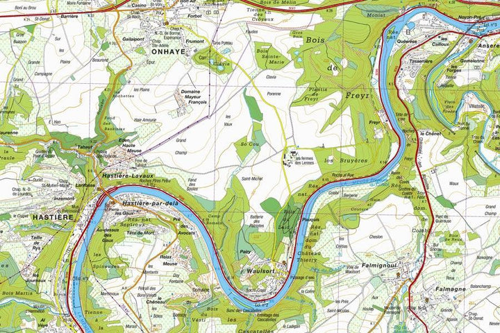 Carte topographique n° 62/3-4 - Rièzes, Cul-des-Sarts (Belgique) | NGI topo 25 carte pliée IGN Belgique 