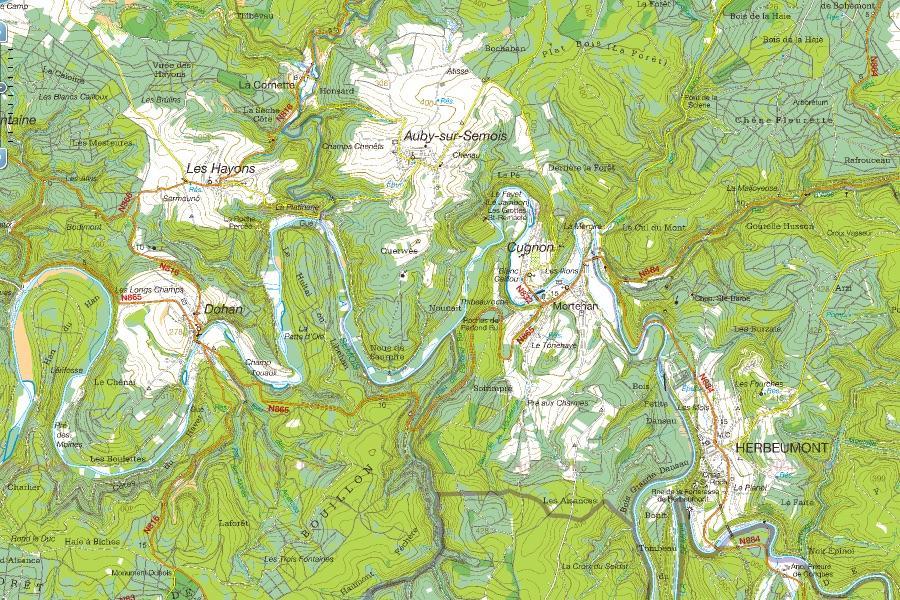 Carte topographique n° 65 - Bastogne (Belgique) | IGN belge - 1/50 000 carte pliée IGN Belgique 